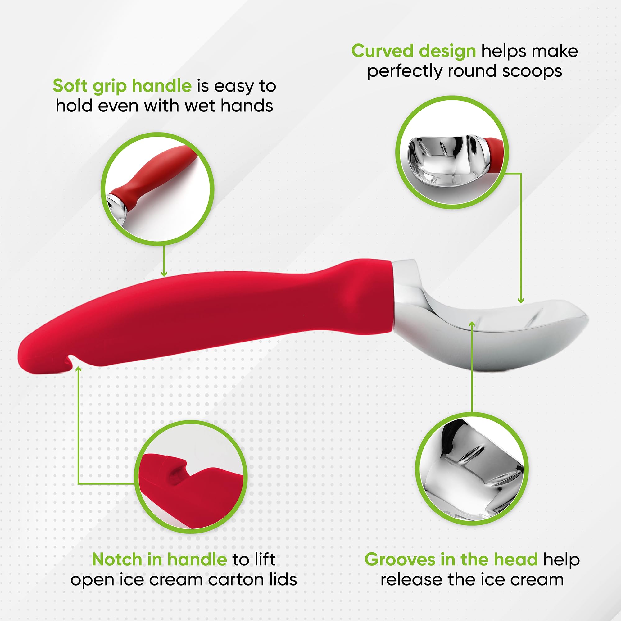 Spring Chef gelato and sorbet scoop creates perfect portions with ease