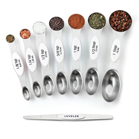 Spring Chef seven sizes include 1/8 tsp to 1 Tbsp.