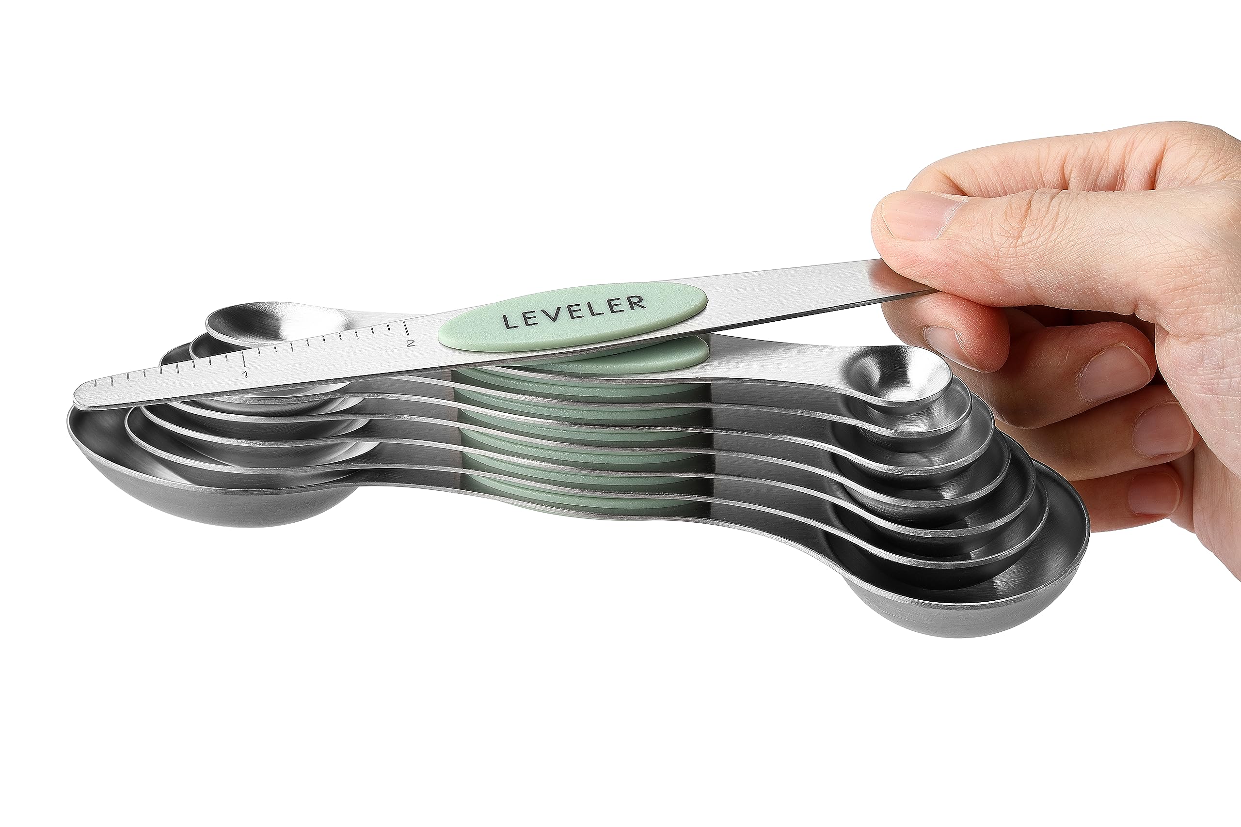 Spring Chef spoons fit into spice jars with the oval end
