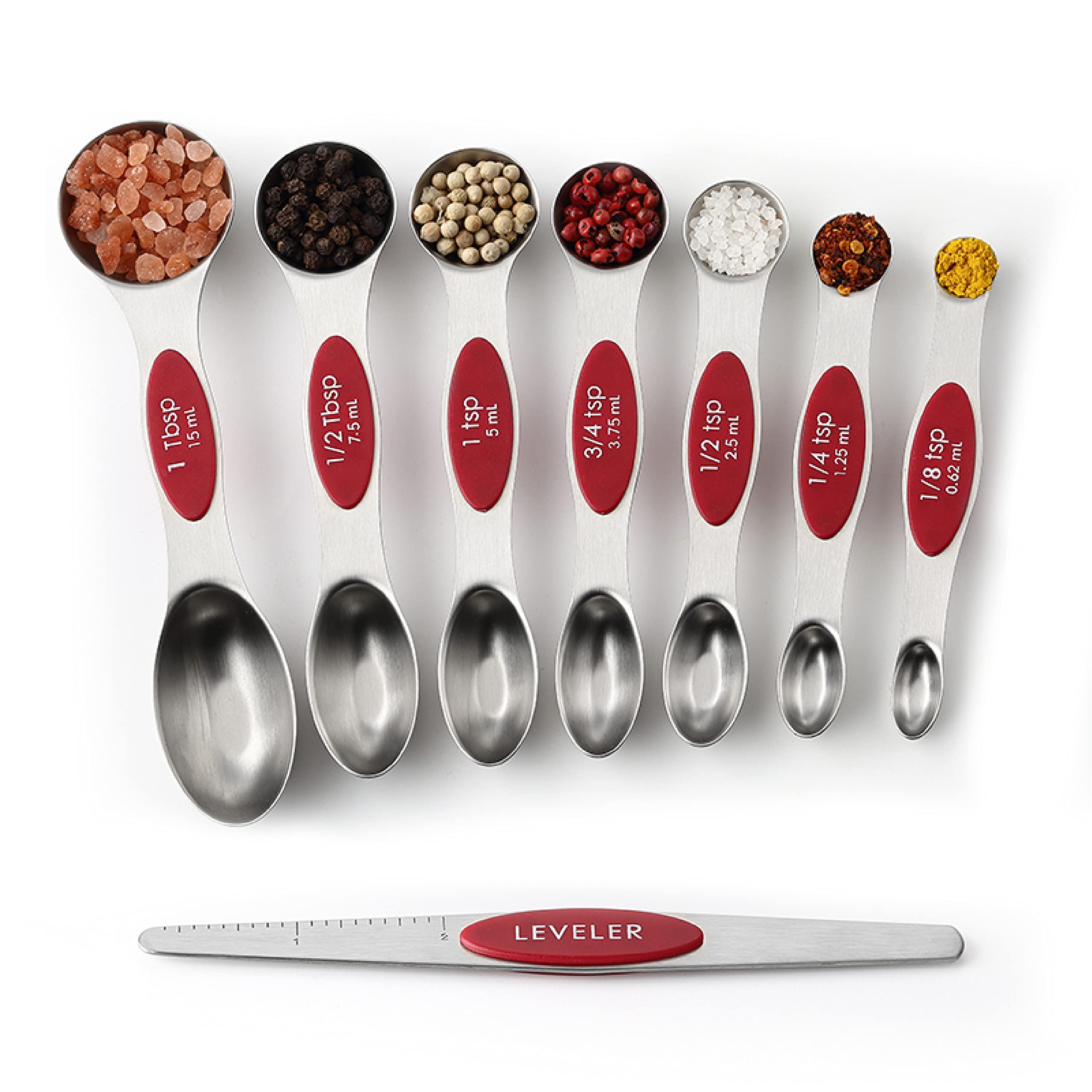 Spring Chef spoons easily reach into spice jars