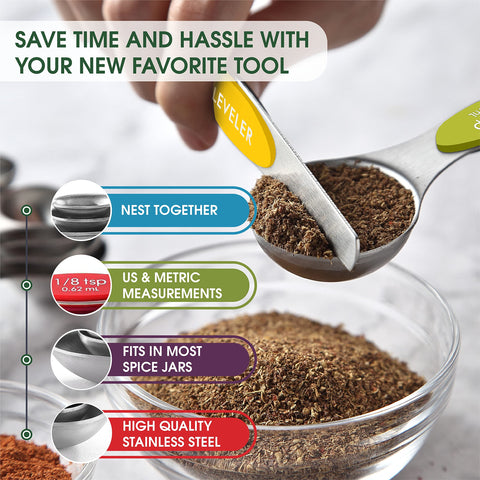 Spring Chef Leveler included helps measure exact amounts on the first scoop.