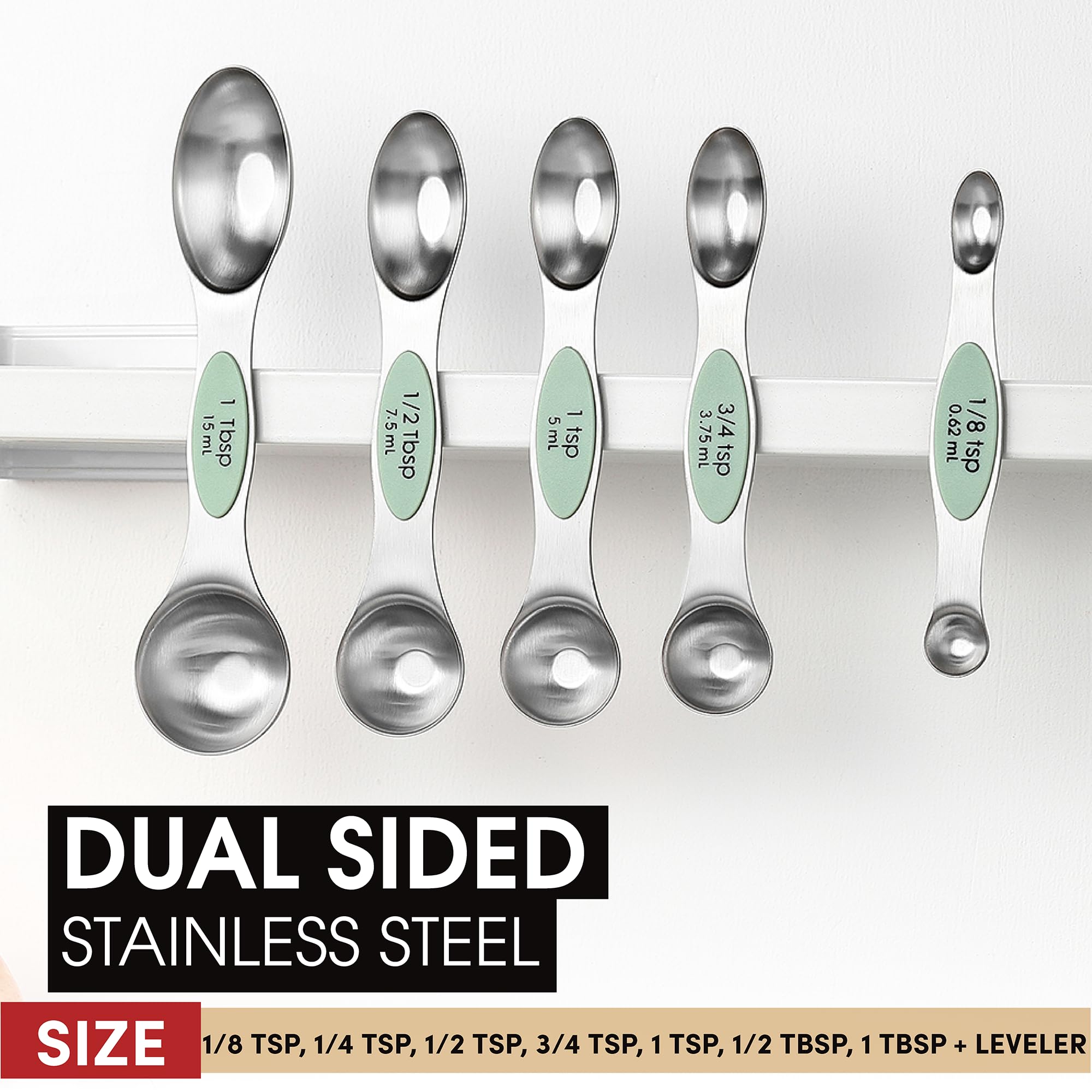 Spring Chef spoons nested and stored magnetically