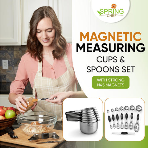 Spring Chef spoons with oval end fit spice jars neatly.