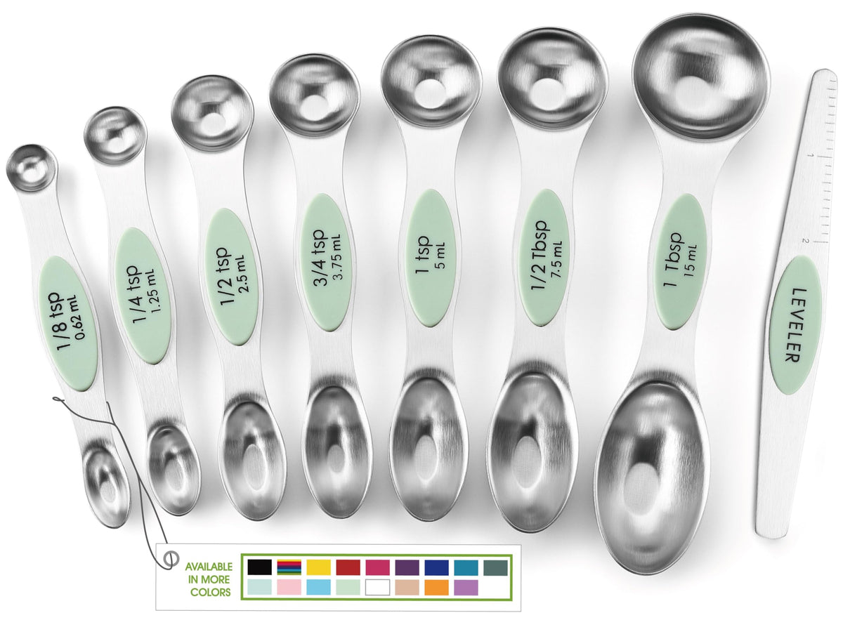Spring Chef stainless steel magnetic spoons eight-piece set ready for use