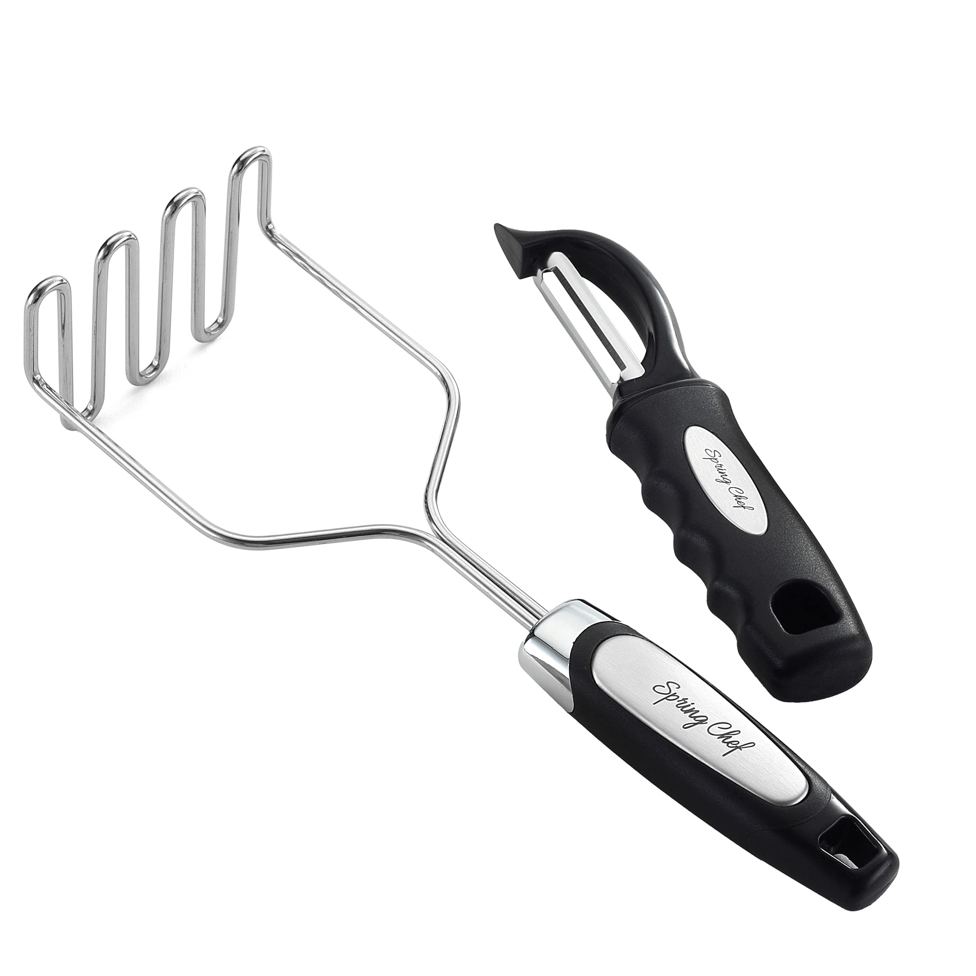 Spring Chef stainless steel potato masher for durable, everyday mashing tasks.