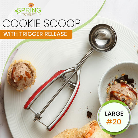 Spring Chef versatile batter scoop for cupcakes, meatballs, and more.