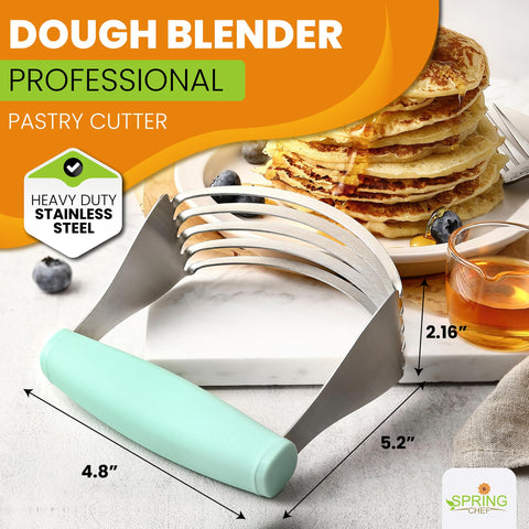 Mint Spring Chef XL soft grip handle helps reduce hand fatigue during mixing.