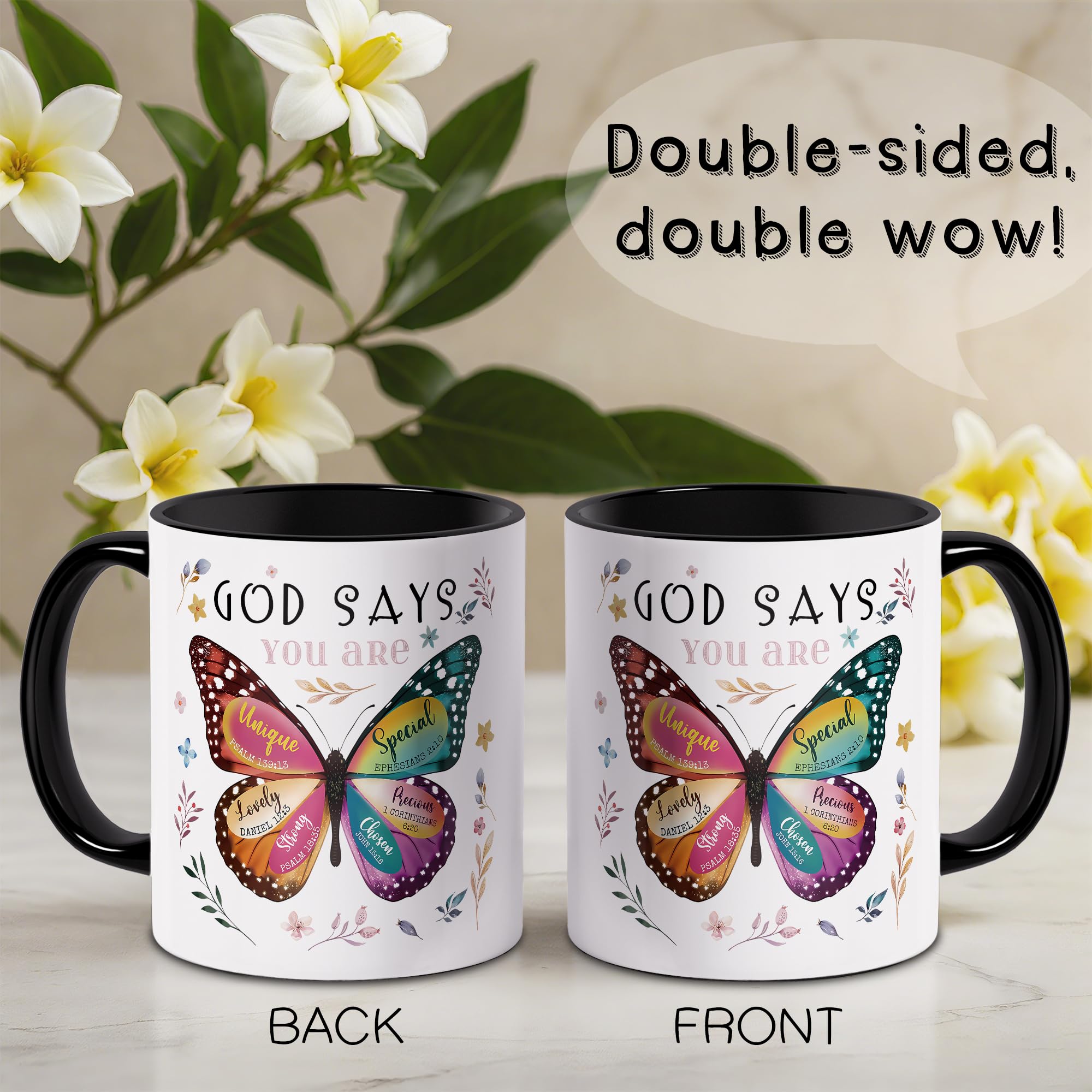 Spwasplo scripture-verse mug highlights faith and renewal.