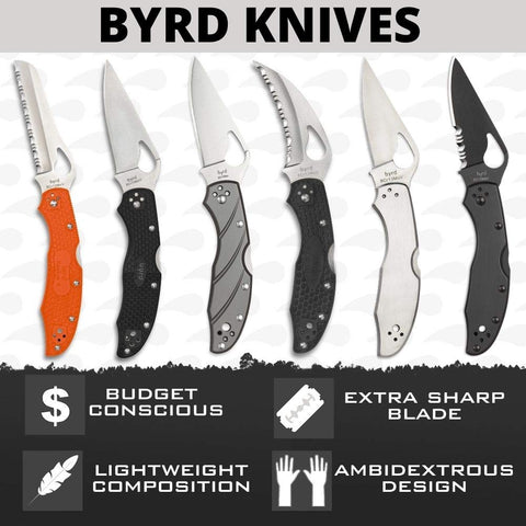 Spyderco Byrd Cara Cara 2 lockback system provides safe blade operation.
