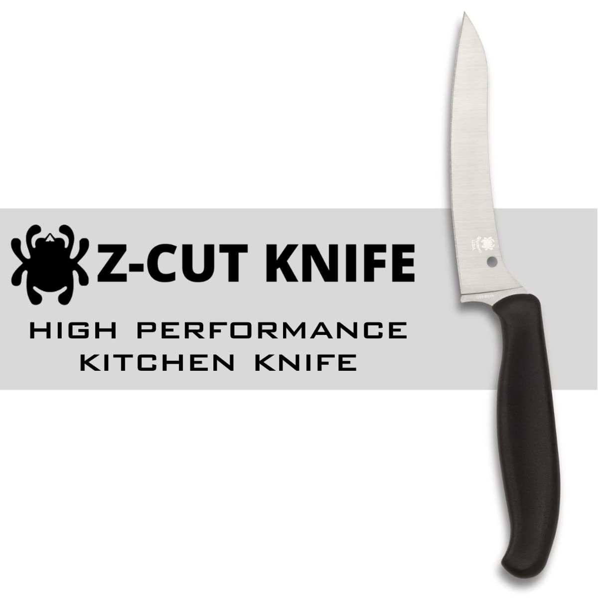 Offset ergonomic handle improves control during prep tasks.
