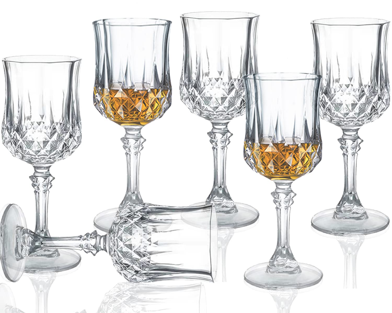 Srgeilzati cordial glasses stem set 6 for elegant cocktails and liqueurs.