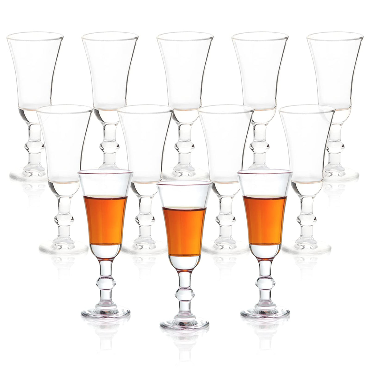 Srgeilzati stemmed shot glasses offer elegant 1 oz pours for home bars.