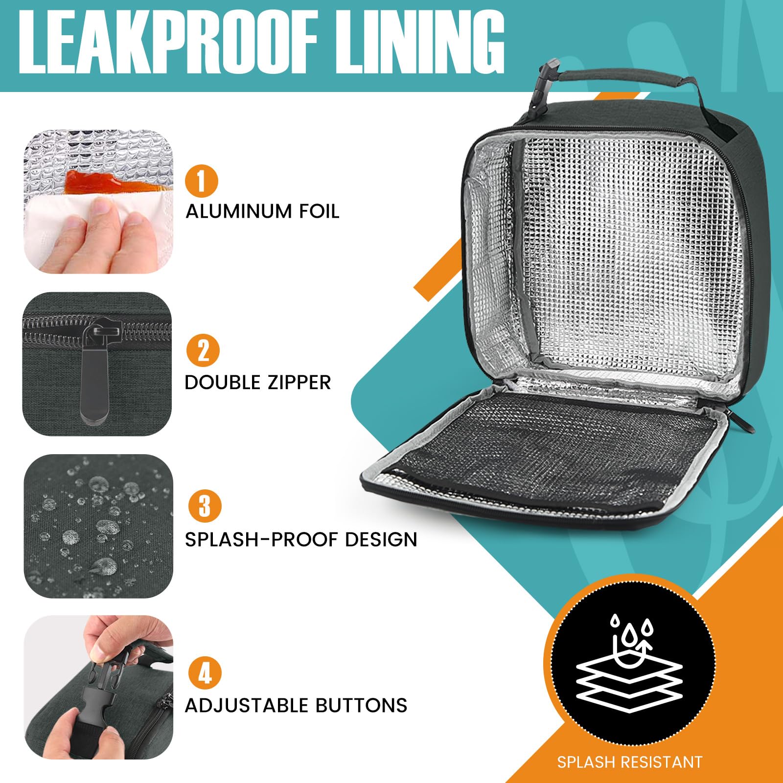 SRISE lunch bag carrying-strap-buckle offers easy hands-free transport