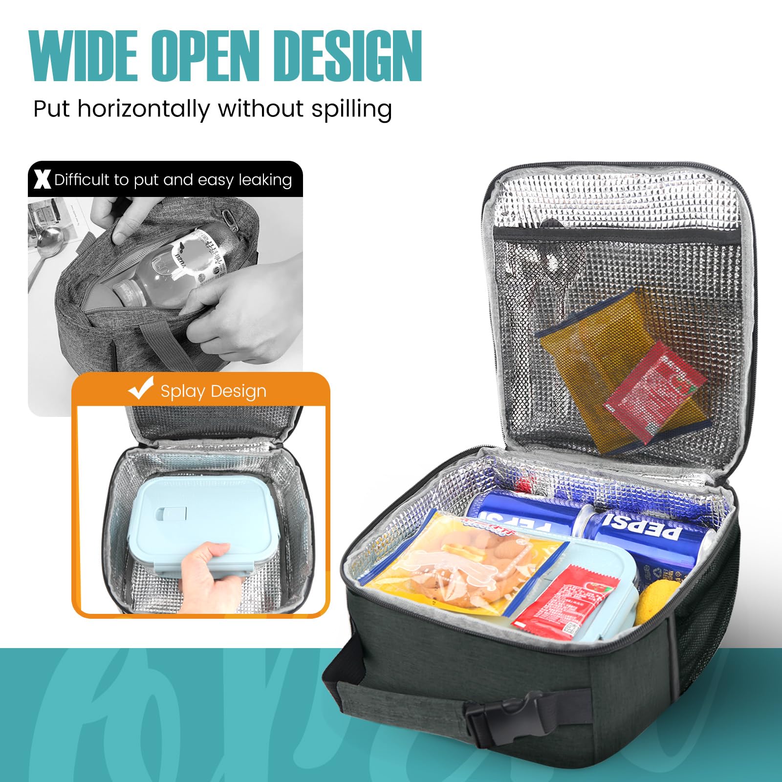 SRISE lunch bag insulation-pearl-cotton maintains warmth or coolness for meals