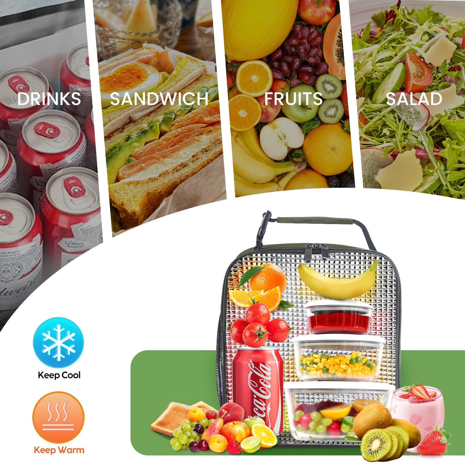 SRISE lunch bag ideal for office, picnics, and travel