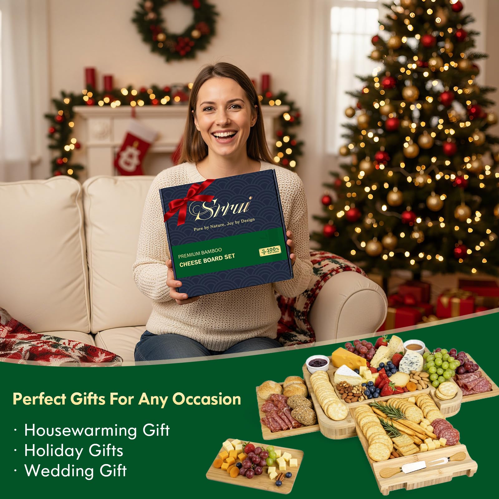 SRRUI board with lid offers a gift ready presentation for weddings or holidays