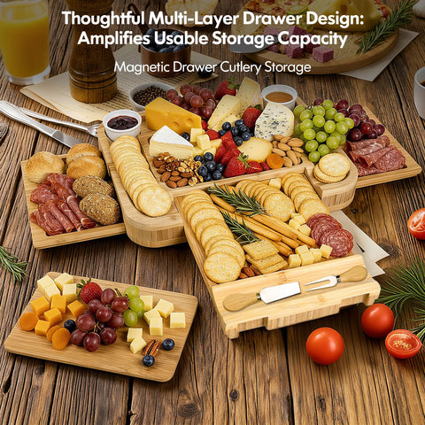 SRRUI bamboo tray is travel ready for picnics and gatherings