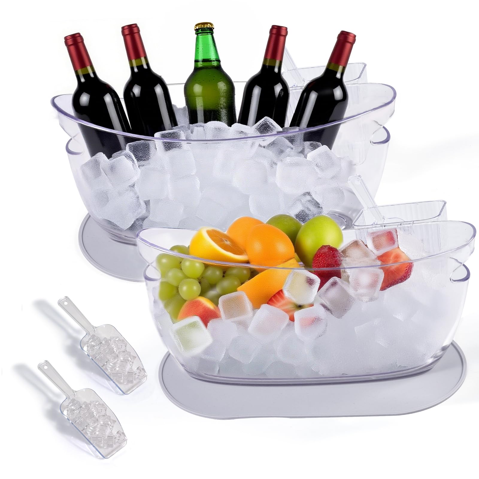 SRRUI ice bucket with condensation pad catches drips and keeps drinks cold.
