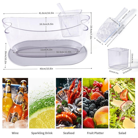 SRRUI ice bucket front pad frosted non-slip surface improves stability.