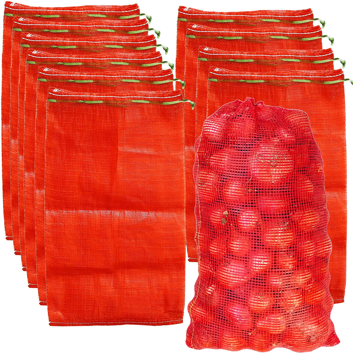 SRXES 24-pack mesh onion bags for breathable produce storage and organization