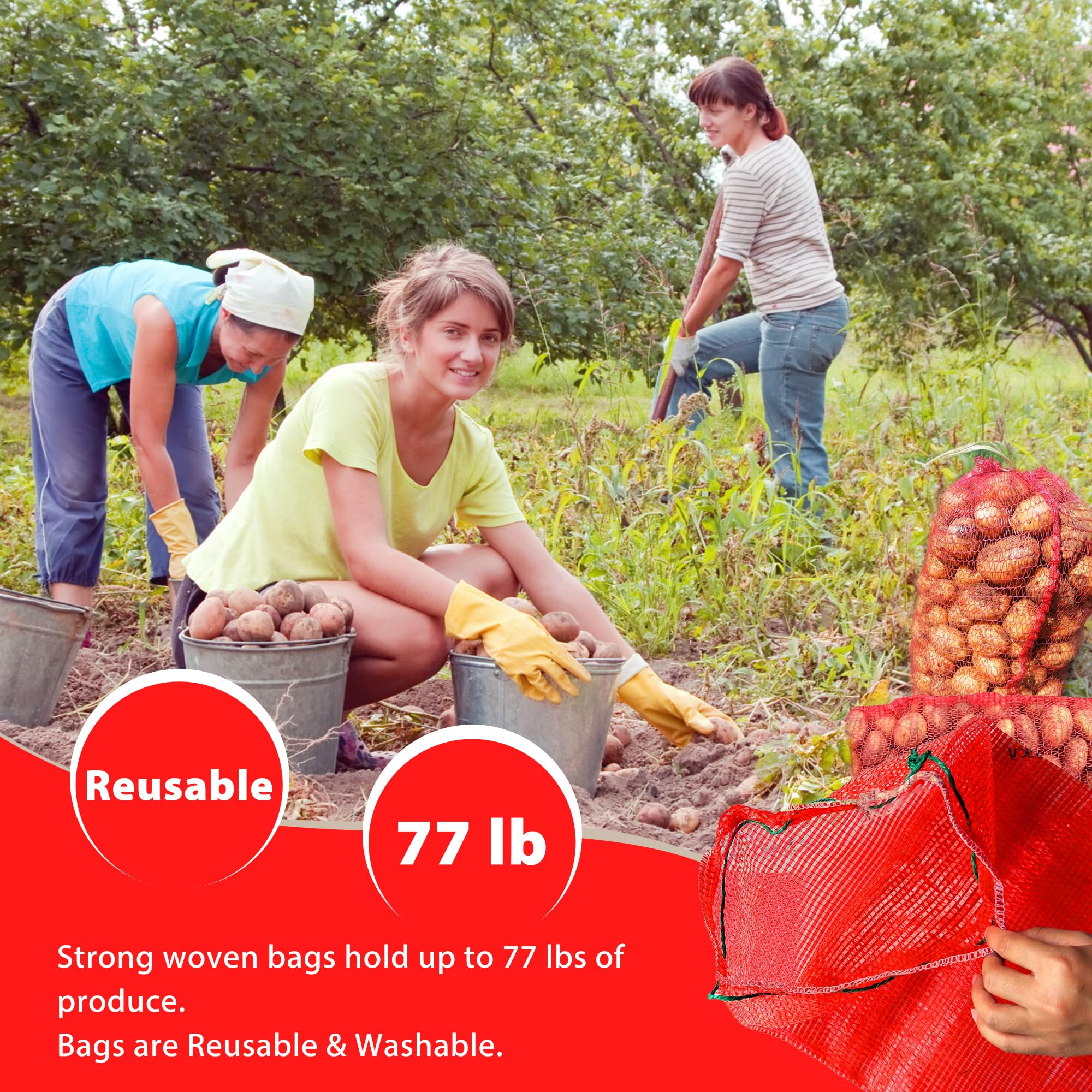 SRXES breathable storage for onions and potatoes with clear airflow