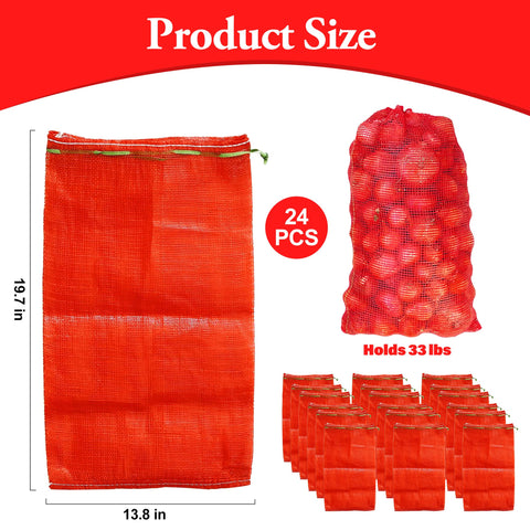 SRXES drawstring mesh bags close up demonstrates secure closure for produce