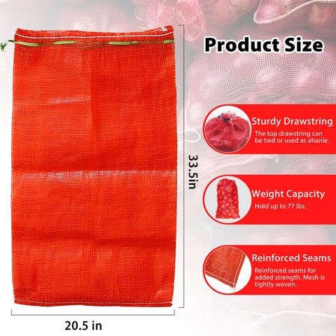 SRXES drawstring mesh bags for secure, easy transport of produce