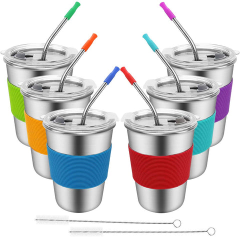 SSAWcasa stainless steel kids cups with 12oz capacity and durable design