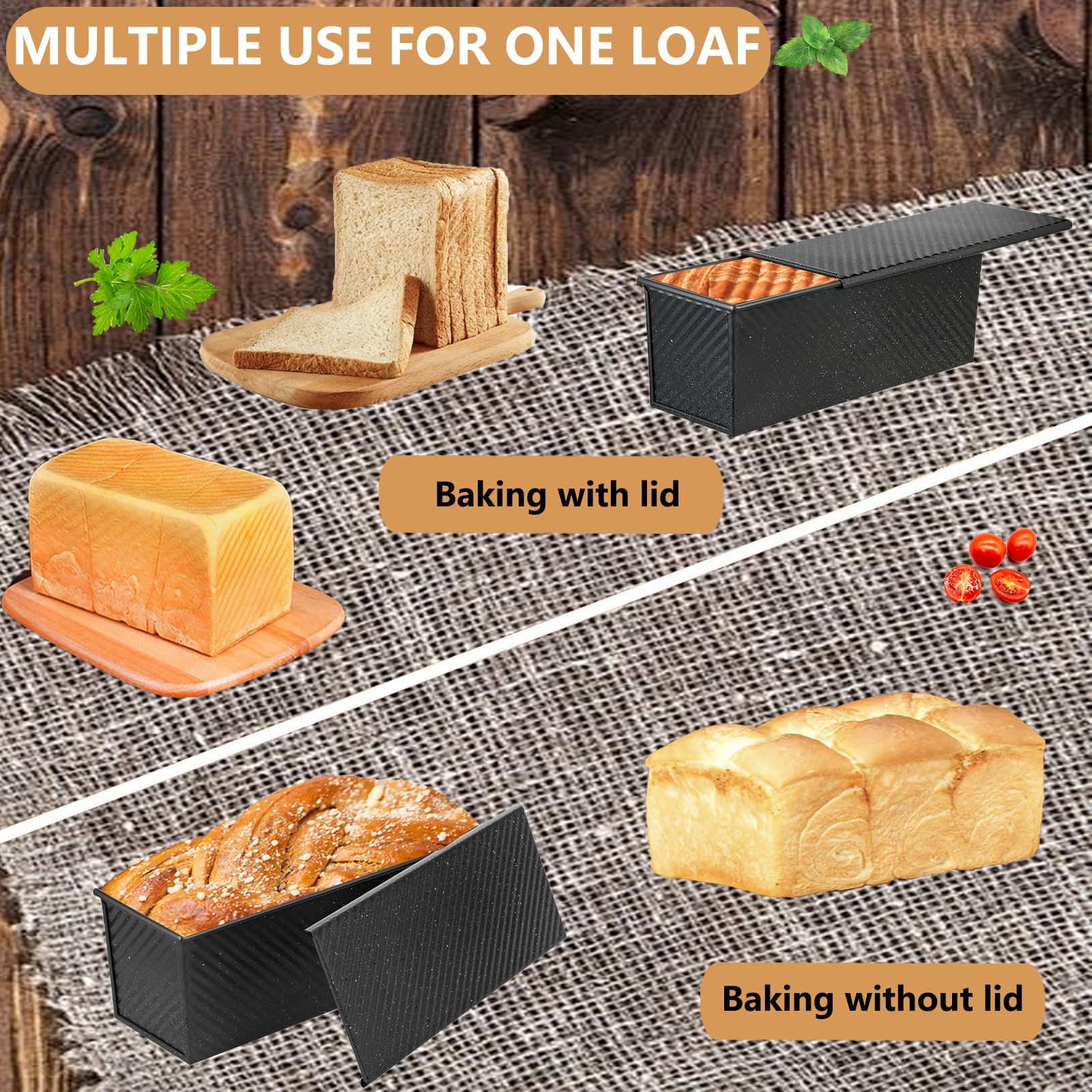 SS&CC loaf pan with lid-on for compact sandwich loaves