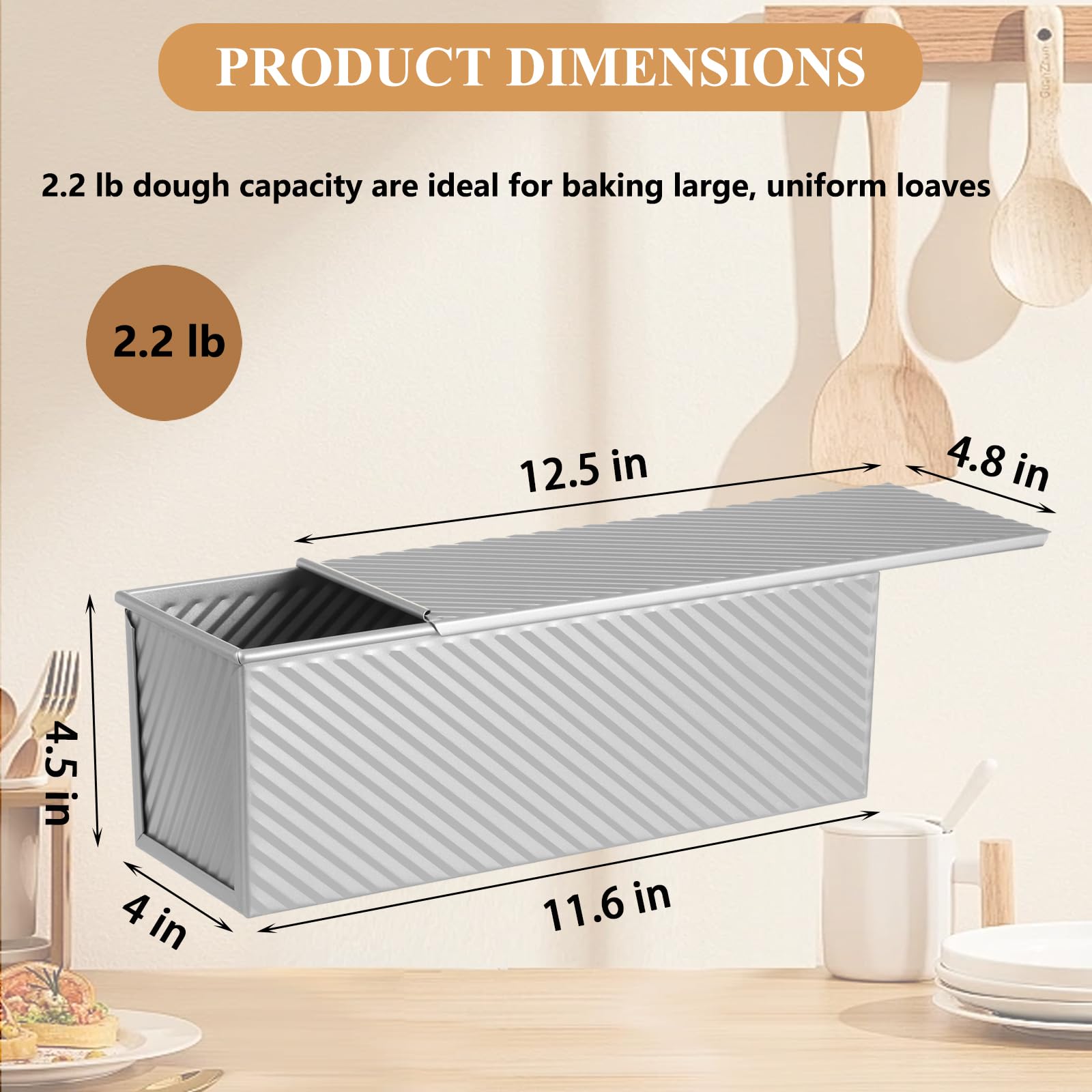 SS&CC Pullman loaf pan nonstick coating closeup highlights easy release