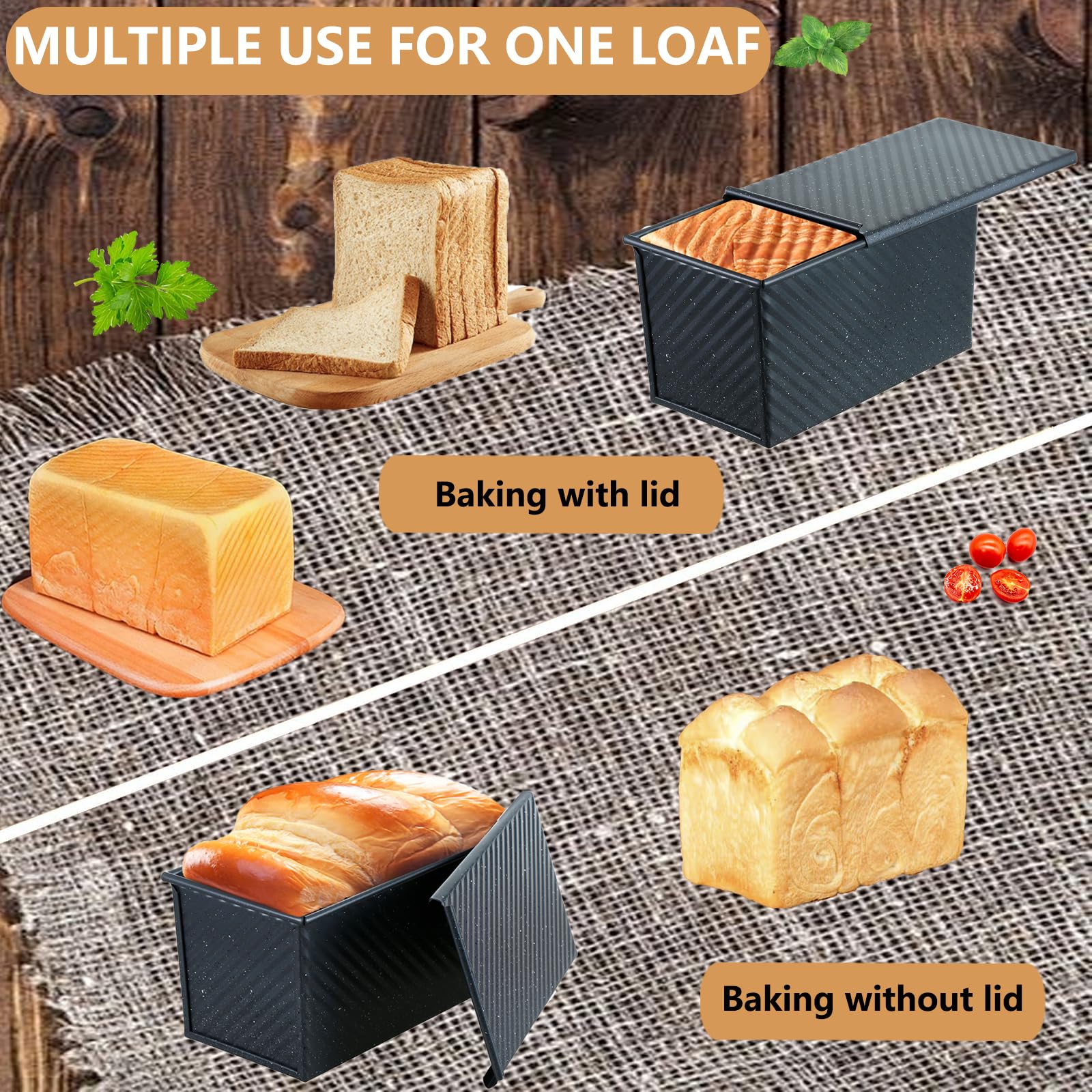 SS&CC Pullman loaf pan nonstick coating for clean release.