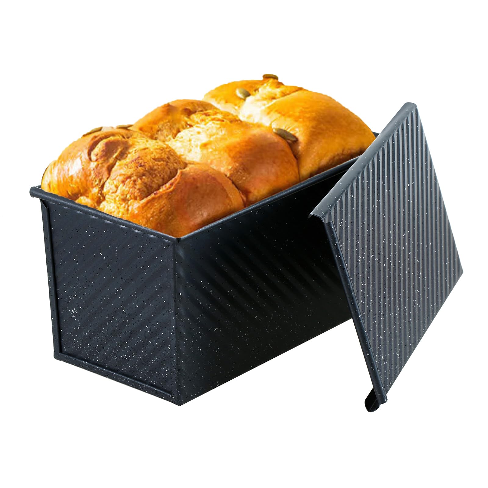 SS&CC Pullman pan lid top view shows sturdy construction for even baking.