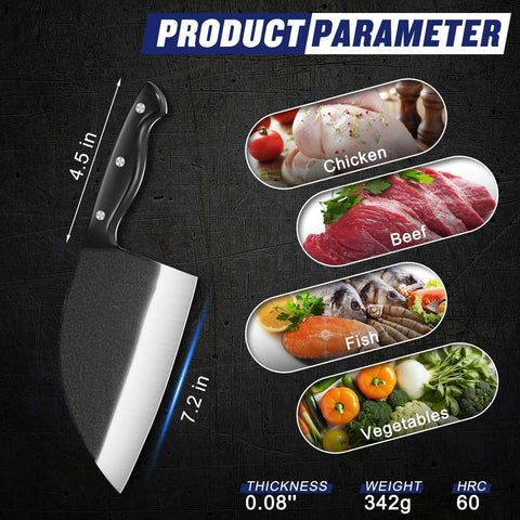 SSGP cleaver in action chopping meat shows clean, efficient cuts.