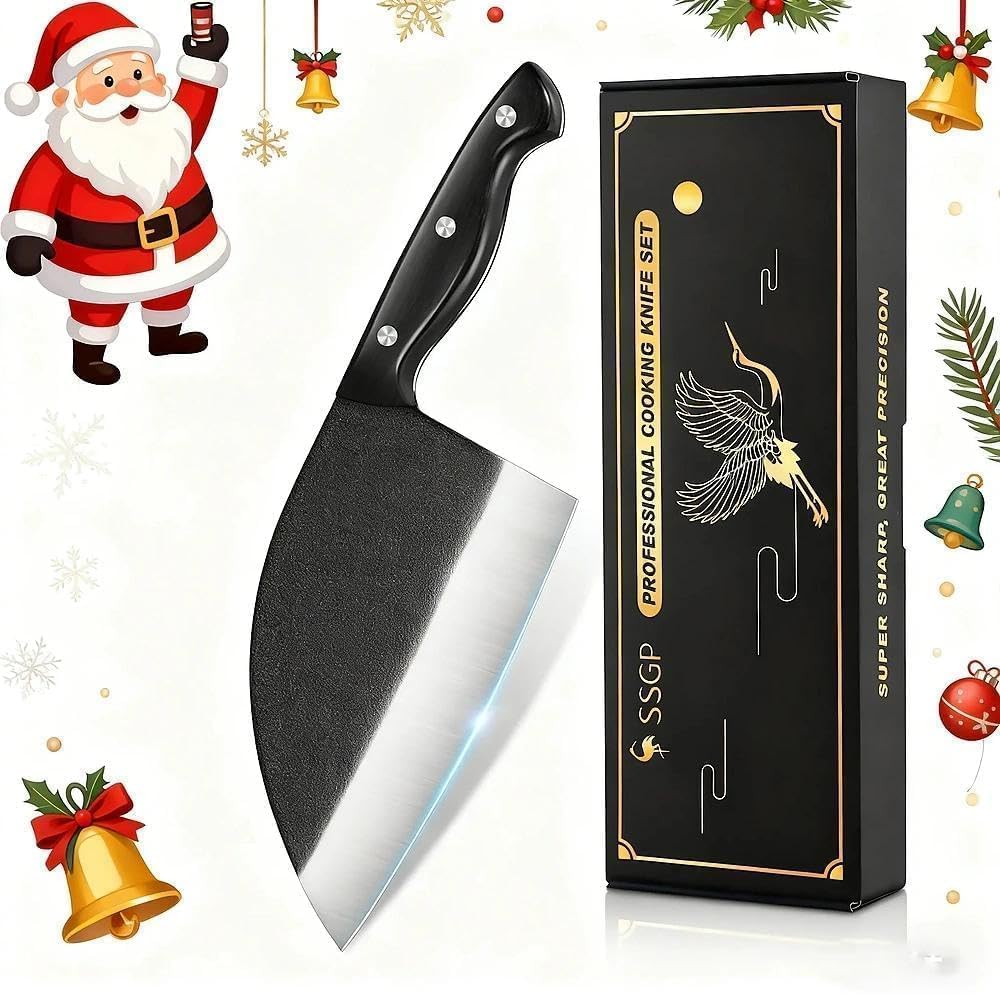 SSGP forging Serbian chef knife 7.2-inch blade close-up for precise cuts.