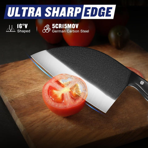 SSGP Serbian chef knife 7.2-inch full tang with ergonomic handle.