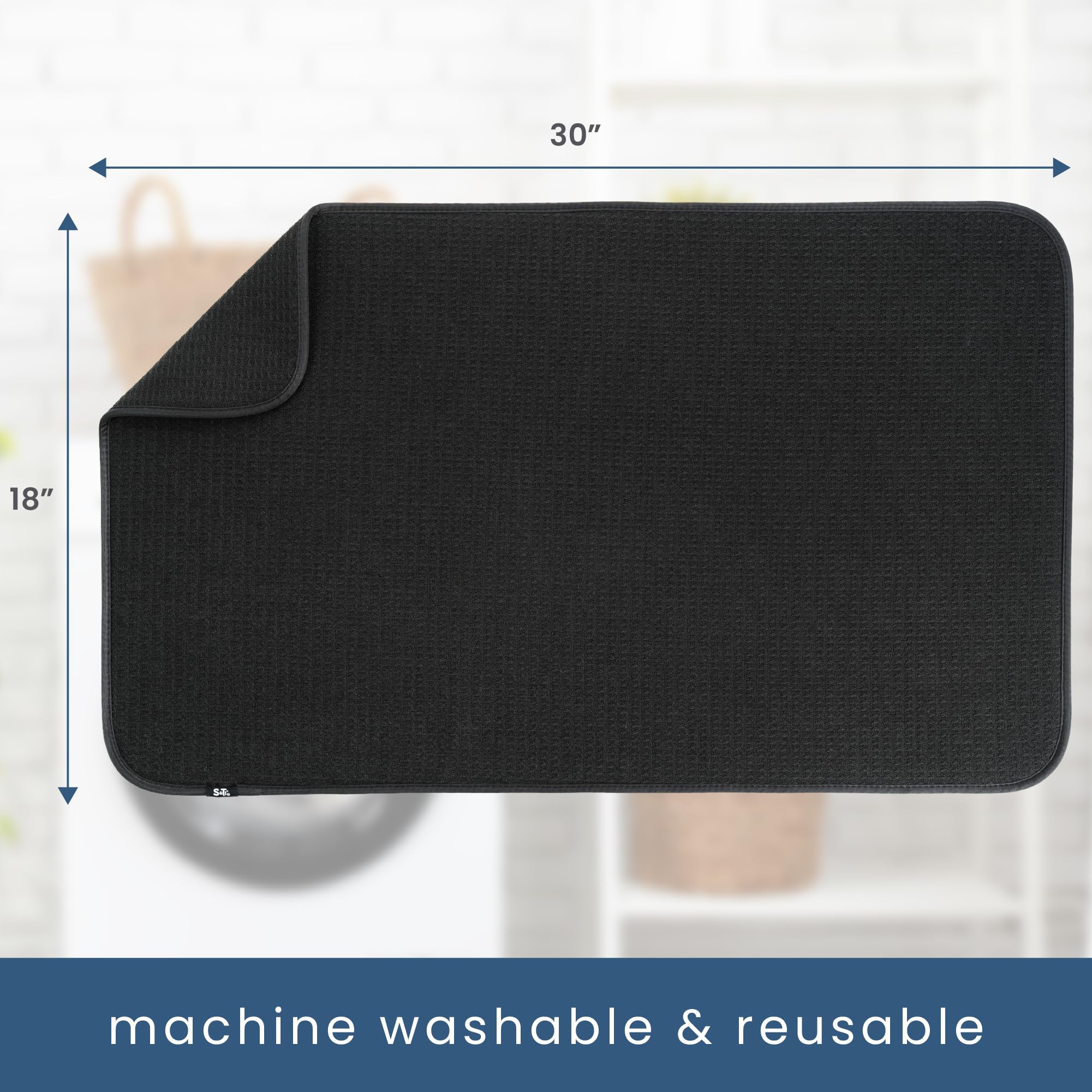 S&T INC. Dish Drying Mat is durable, reusable, and machine washable.