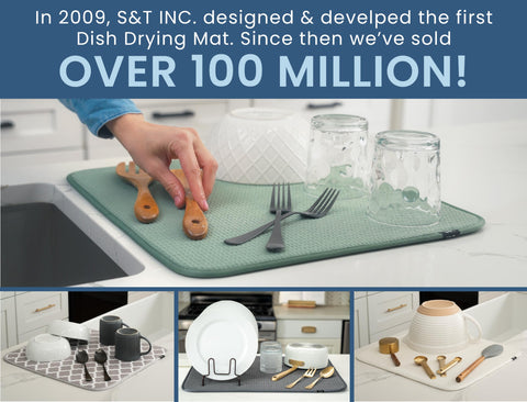Large 16x18 mat provides ample space for dishes and glasses.
