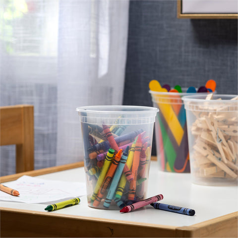 Stack Man stackable 32 oz containers for space-saving storage