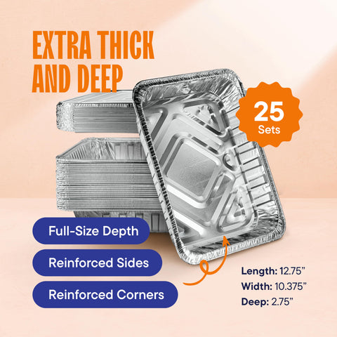 Stack Man heavy-duty aluminum pan offers durable roasting and heating.