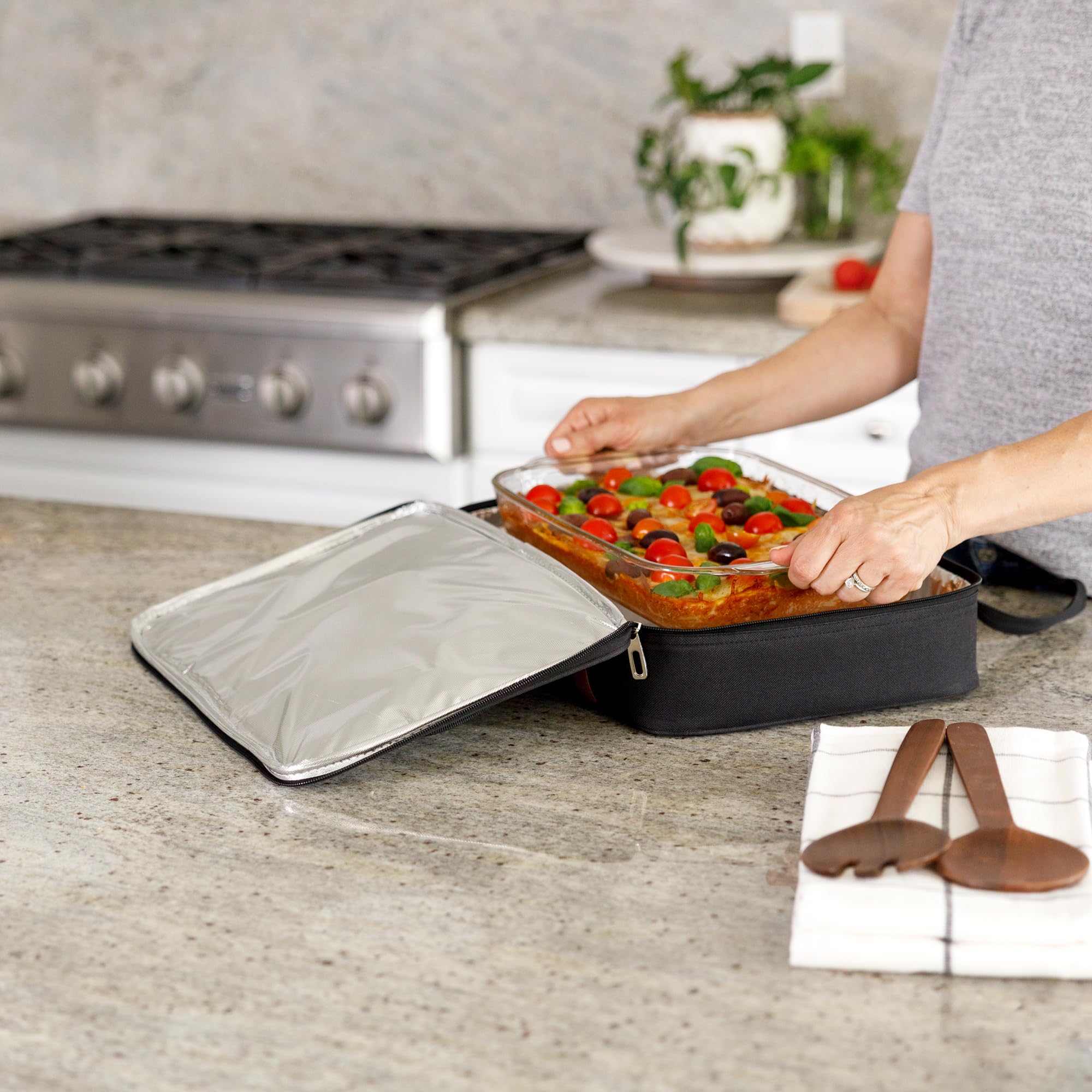 Stack Store Plus More exterior pocket stores utensils and party essentials