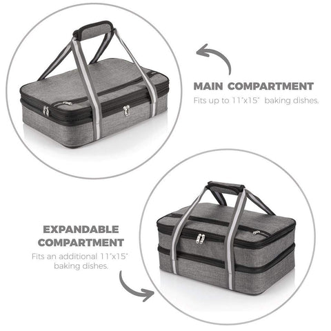 Stack Store Plus More insulated casserole carrier - two interior compartments to fit 11x15 bakeware.