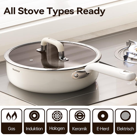 Stackbear compatible with all stovetops for versatile kitchen setup.