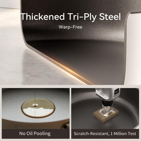 Stackbear dual ceramic coating inside and outside simplifies cleanup after sticky meals.