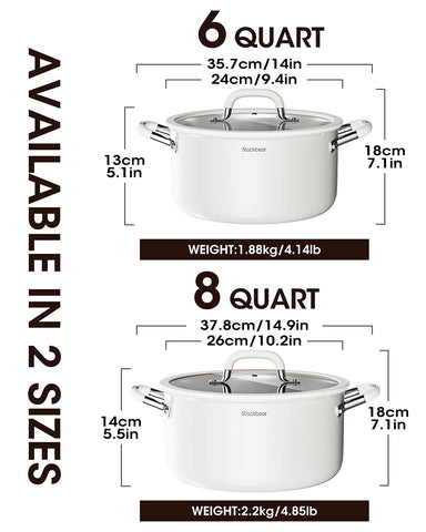 Stackbear tri-ply 18-10 base delivers fast, even heating for soups and stews