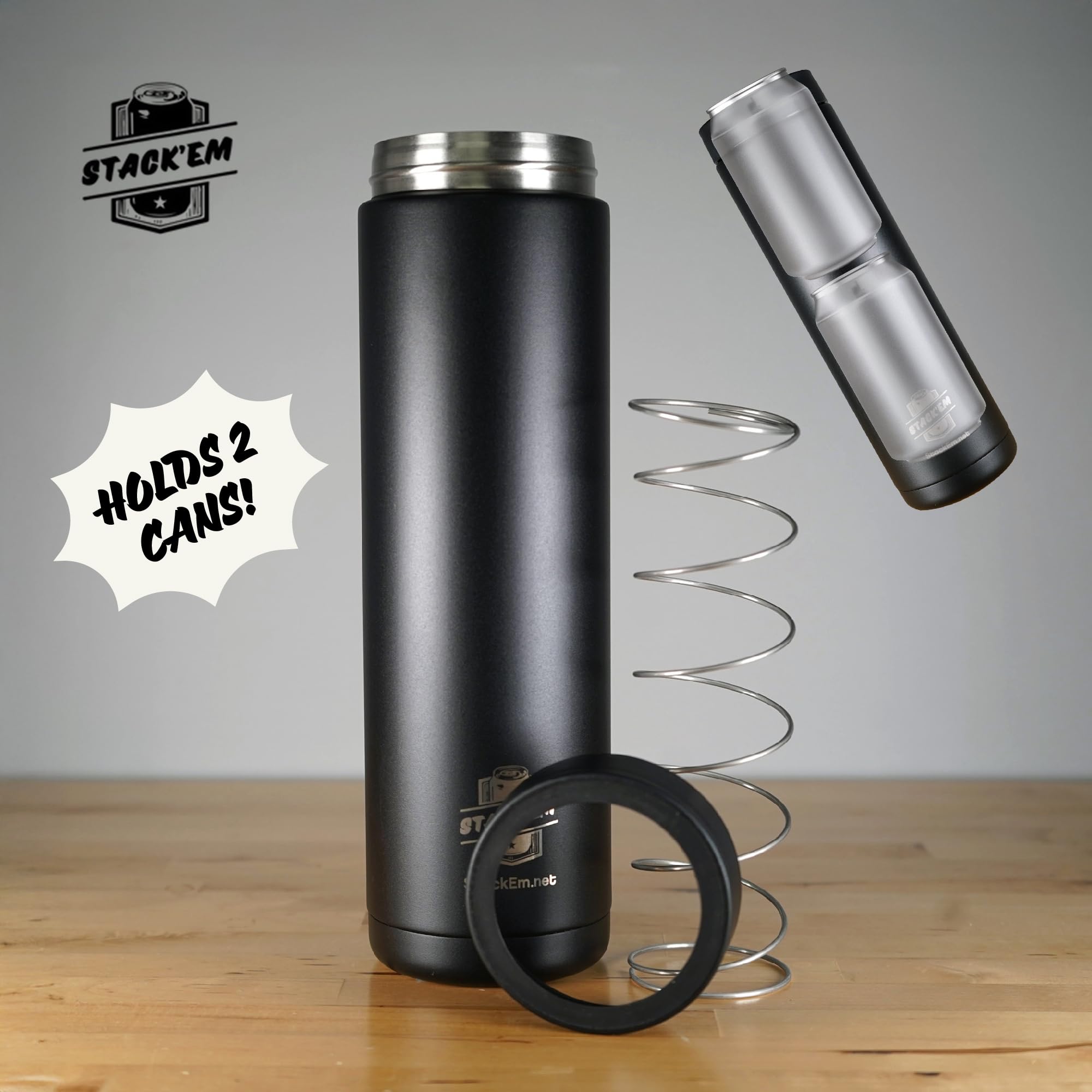 Two standard 12oz cans fit snugly, preventing movement and keeping beverages cooler longer.