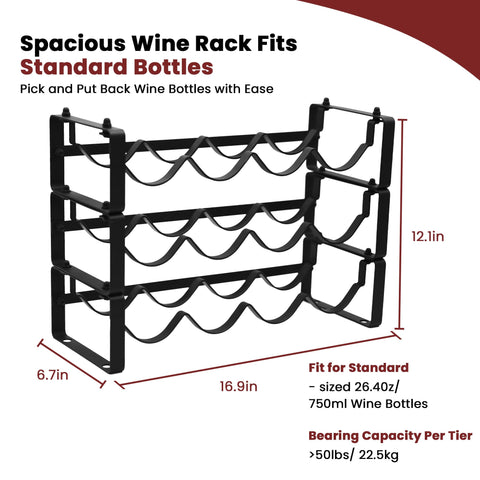 STAEVER 3-tier stackable rack demonstrating compact storage.