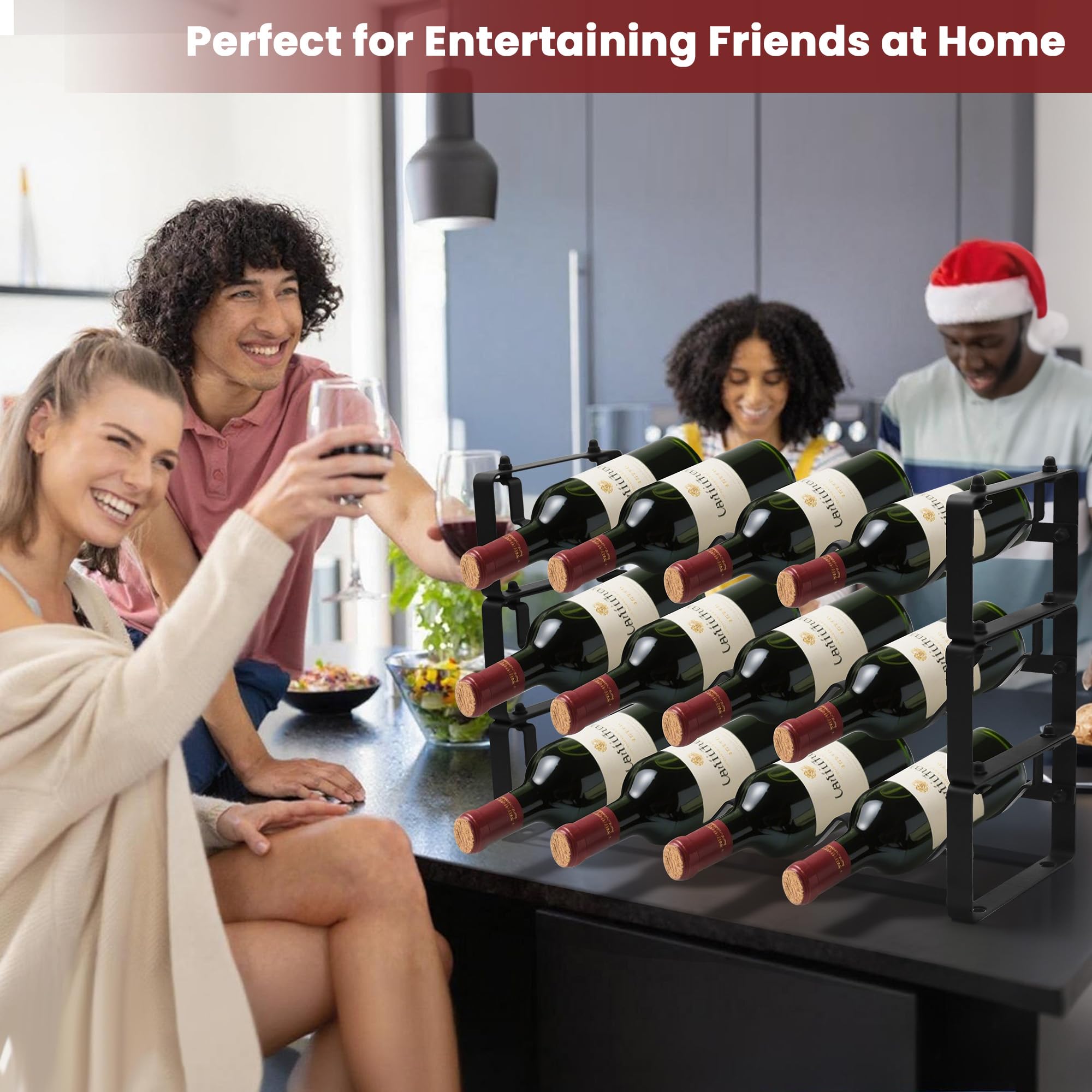 STAEVER freestanding bar storage fits neatly in small spaces.