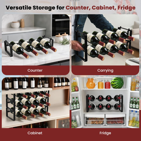 STAEVER stable bottle layout prevents rolling and cork wear.