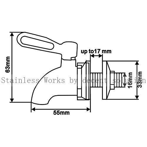 Stainless Works SSS010 spigot fits 16mm opening for versatile installation