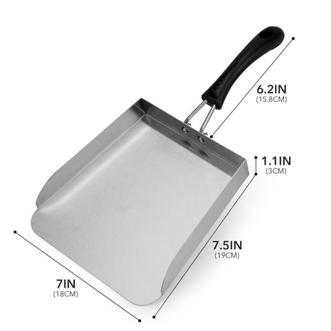 Stanbroil smash burger spatula with high-heat handle for safe flipping.